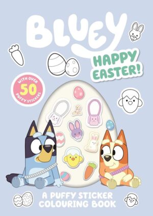 bluey happy easter a puffy sticker colouring book