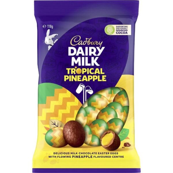 cadbury dairy milk tropical pineapple egg bag 118g