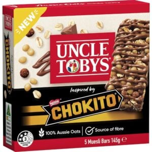 uncle tobys muesli bar chokito 5 pack 145g