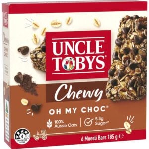 uncle tobys chewy oh my choc muesli bars 6 pack