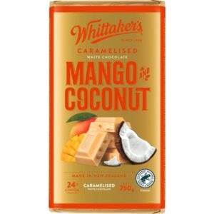 whittakers caramelised white chocolate mango & coconut 250g