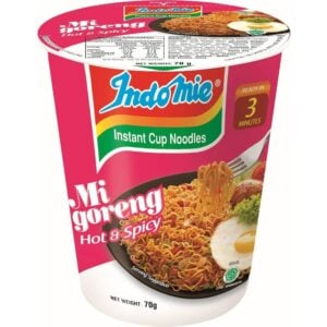 indomie mi goreng noodle cup hot & spicy 70g