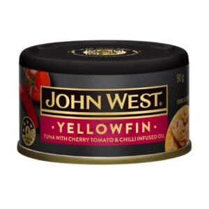 john west yellowfin tuna cherry tomato & chilli infused oil 90g