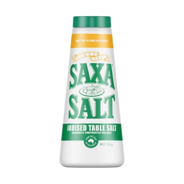 saxa iodised table salt shaker 750g