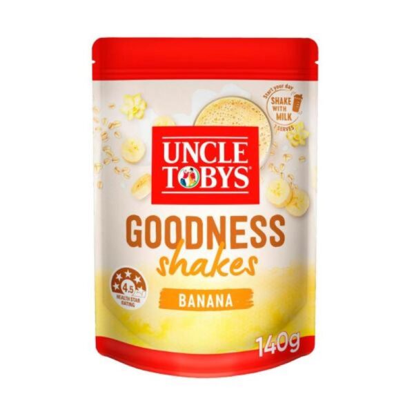 uncle tobys goodness shakes banana smoothie powder 140g