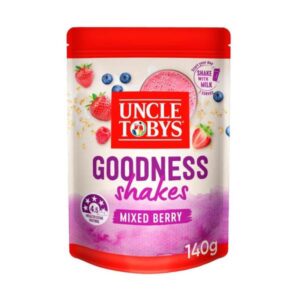 uncle tobys goodness shakes mixed berry smoothie powder 140g