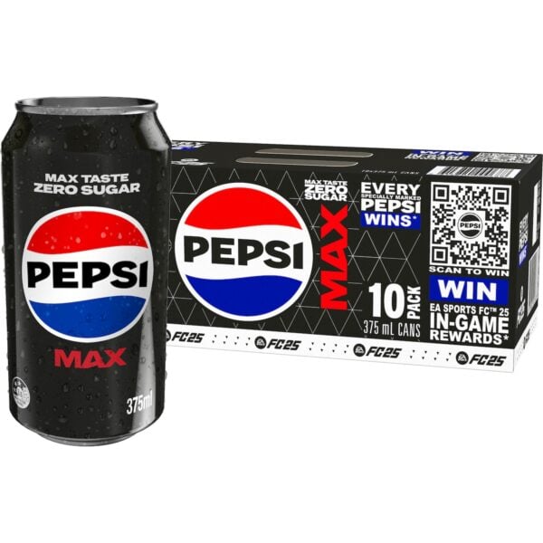 Pepsi Max No Sugar Soft Drink Cans Multipack 375ml x 10