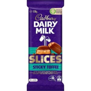 cadbury dairy milk slices sticky toffee chocolate block 178g