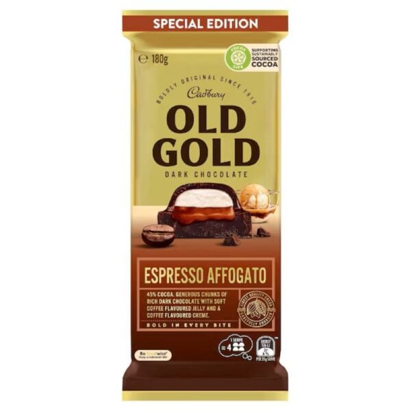 cadbury old gold dark chocolate espresso affogato 180g