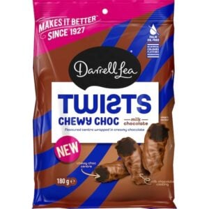 darrell Lea twists chewy choc 200g