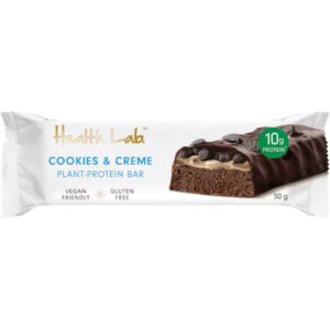 health lab plant protein bar cookies & crème 50g