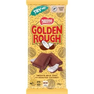 nestle golden rough milk chocolate with roasted coconut block 170g