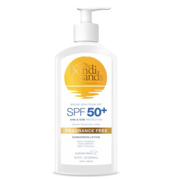 bondi sands spf 50+ fragrance free sunscreen lotion 500ml