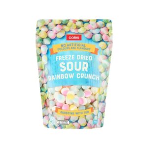 coles freeze dried sour rainbow crunch 114g