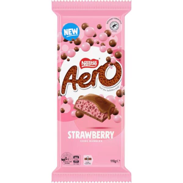 nestle aero strawberry block 118g