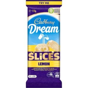 cadbury dream slices lemon chocolate block 170g