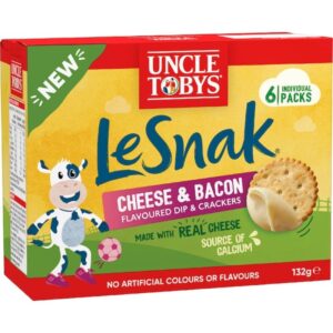 uncle tobys le snak cheese & bacon dip & crackers 6 pack