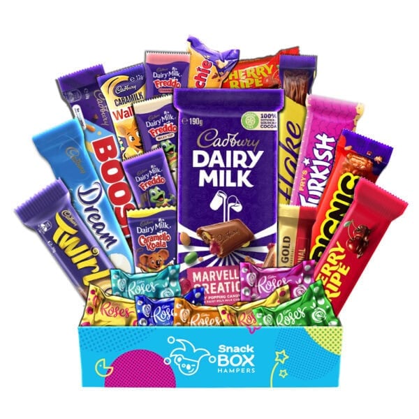 a gift box filled with australian cadbury chocolate