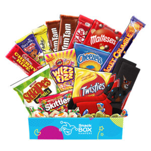 a gift box with australian items and snacks for men
