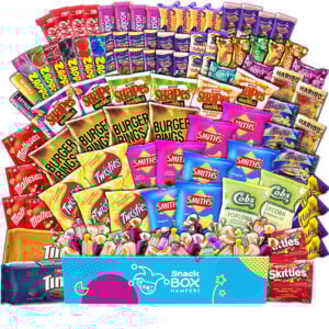 an extra large gift box with many small australian snacks to share