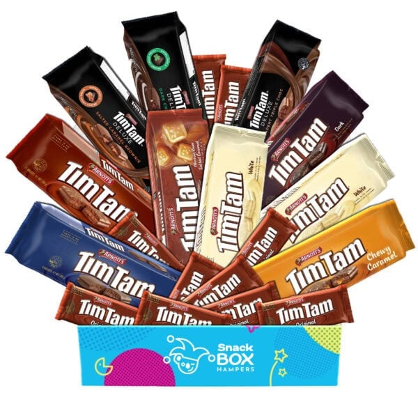 a large gift box filled with australian tim tams