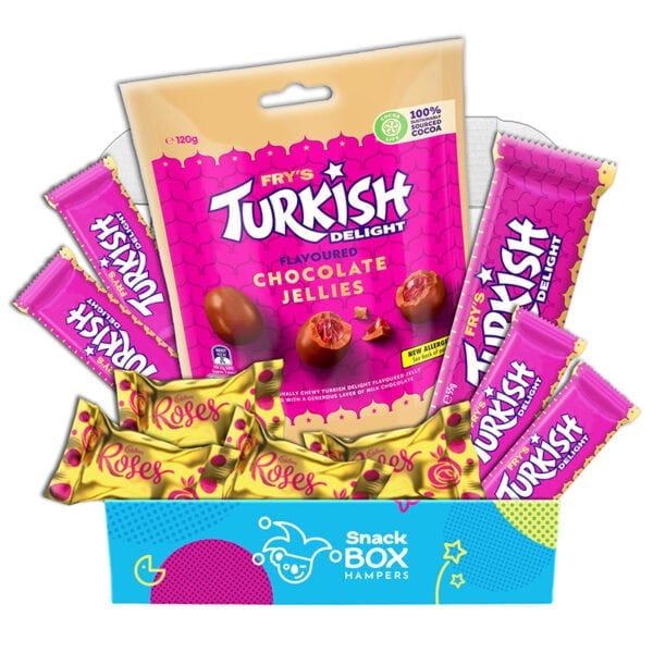 a gift hamper with australian cadbury turkish delight