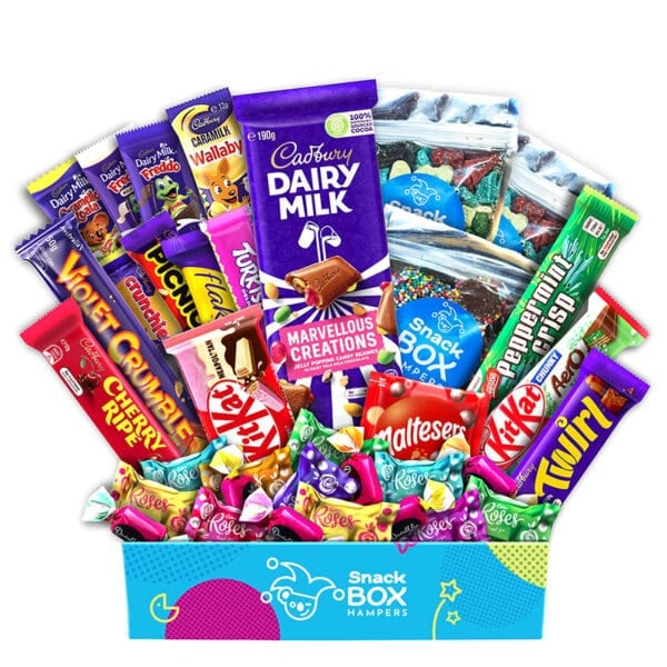 a huge gift box filled with australian chocolate to be sent as a gift