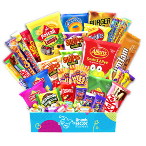 a box filled with lots of australian snacks and treats