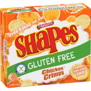 arnotts gluten free shapes chicken crimpy 110g