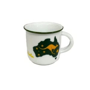 aussie espresso mug green & gold southern cross roo