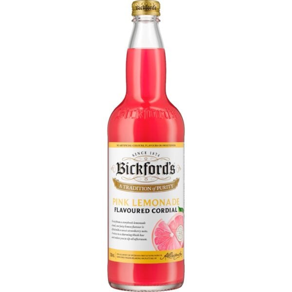 Bickford's Cordial Pink Lemonade 750mL