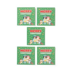 bluey christmas cards 5 pack green