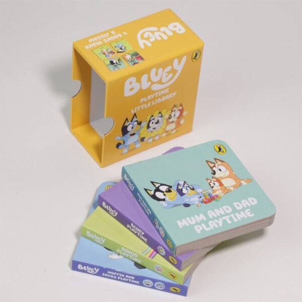 bluey playtime little library 4 books in 1 (yellow) (pg01)