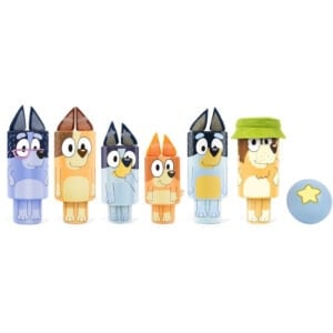 bluey wooden character skittles