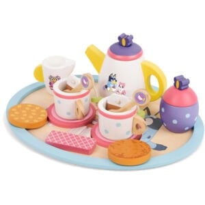bluey wooden tea party set