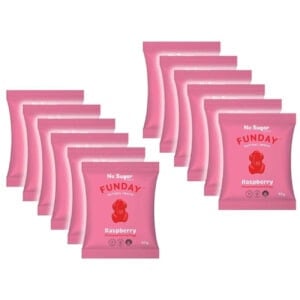 bulk funday raspberry gummy frogs 50g 12pk