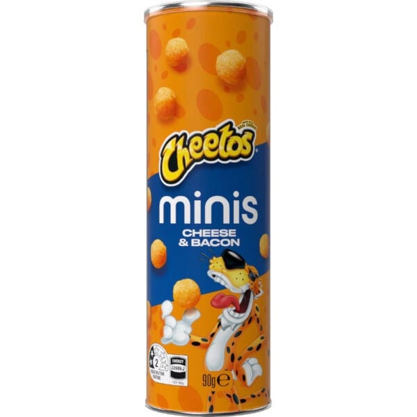 cheetos minis cheese & bacon balls canister 90g