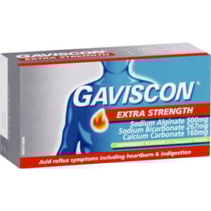 gaviscon extra strength peppermint tablets for acid reflux relief 24 pack
