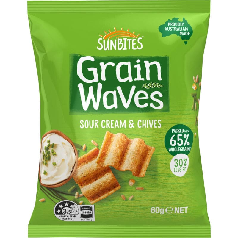 grain waves sour cream & chives 60g