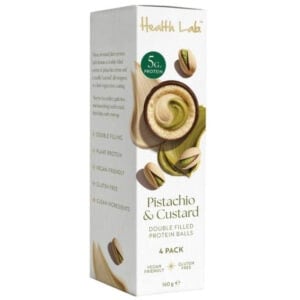 health lab pistachio & custard double filled protein balls 4 pack