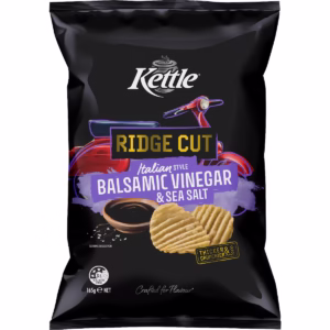 Kettle Ridge Cut Potato Chips Salt & Vinegar 165g