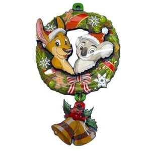 koala & roo wreath portrait christmas ornament