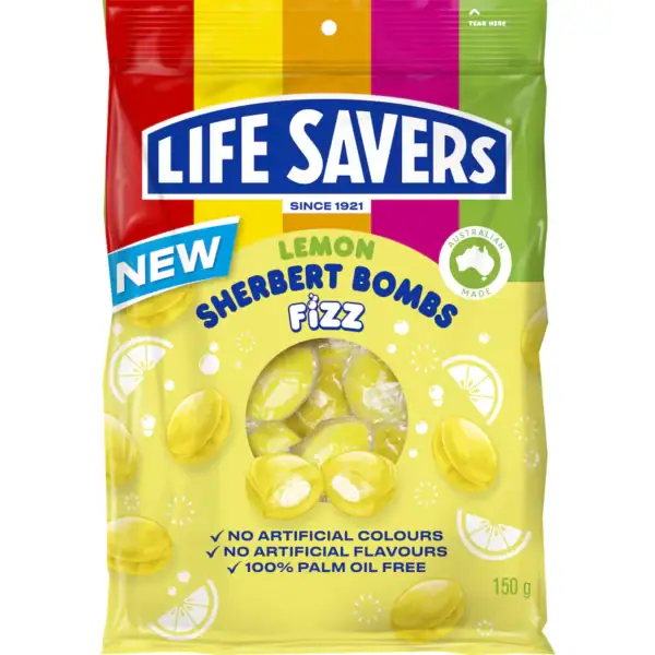 Life Savers Sherbert Bombs Fizz Lemon 150g