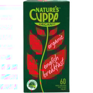 natures cuppa english breakfast tea bags 60 pack