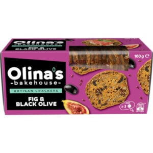 olinas bakehouse artisan cracker biscuits fig & black olive 100g
