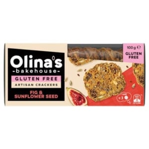 olina's bakehouse artisan crackers gluten free fig & sunflower seed 100g