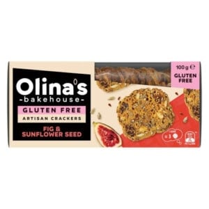 olinas bakehouse gluten free artisan cracker biscuits cranberry & sunflower seed 100g.