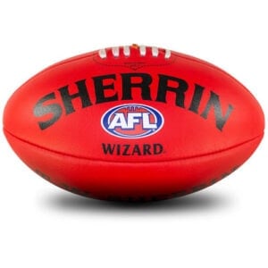 sherrin wizard afl leather football red size 5