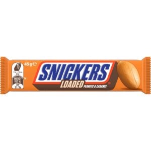 snickers loaded chocolate bar peanuts caramel 45g