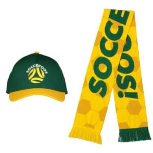 socceroos scarf and cap set